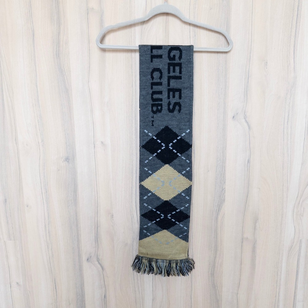 LAFC Los Angeles Football Club Ruffneck Argyle Scarf Black Gold Gray MLS Soccer